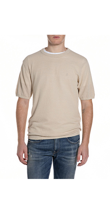 テクスチャーエフェクトハーフスリーブセーター